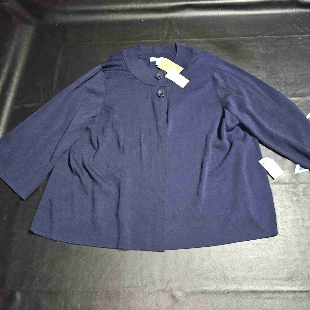 NWT Coldwater Creek Womens Navy Two Button Cardigan Sweater 2X